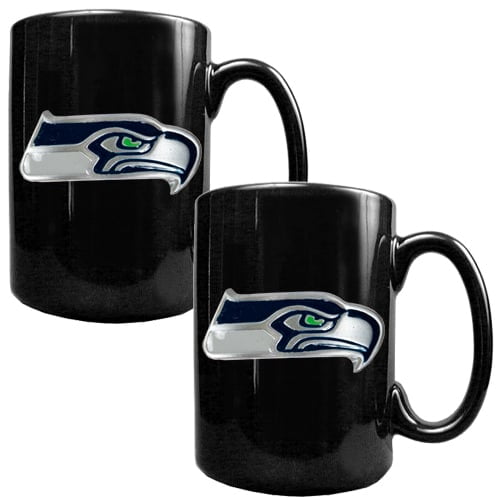 Seattle Seahawks 15 oz Ceramic Coffee Mug with Metallic Graphics 19 Seattle Seahawks 15 oz Ceramic Coffee Mug with Metallic Graphics 19